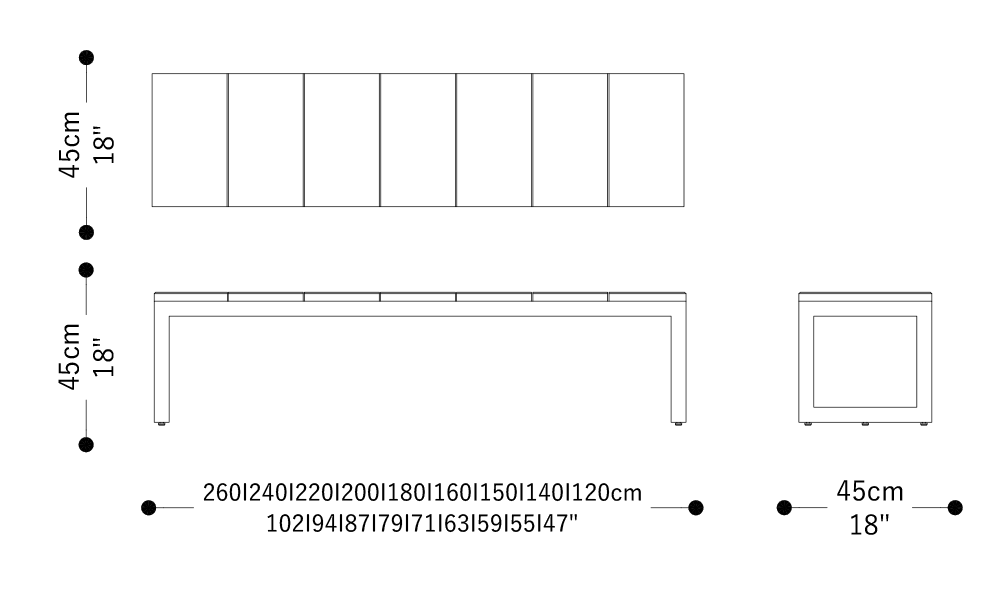 Image of the main dimensions of the product